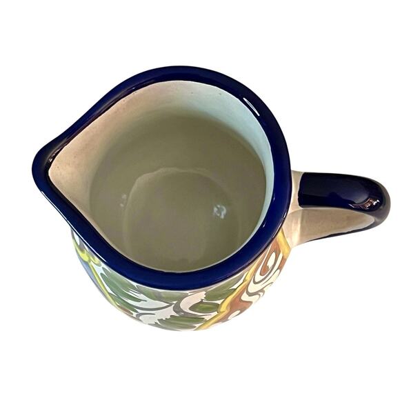 Small Talavera Mexican Pottery Pitcher Hand Painted Vintage Lead-Free 3.75" - Picture 6 of 8